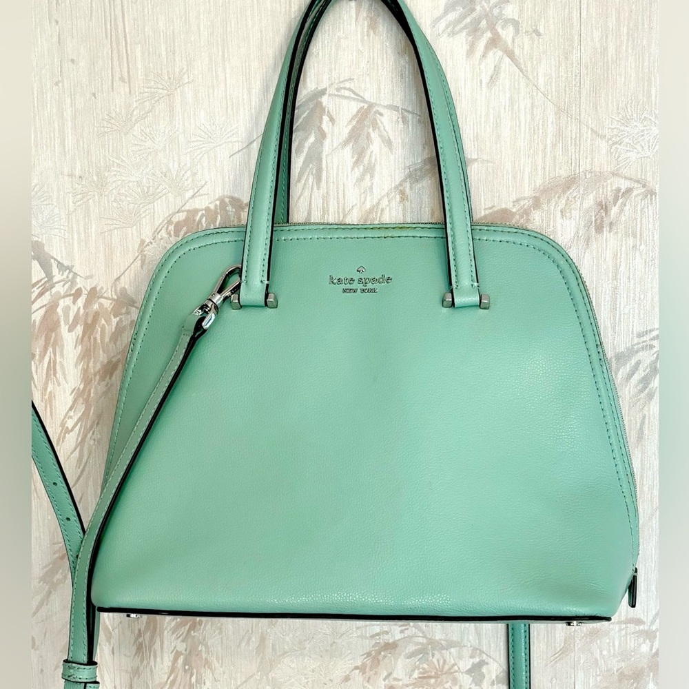 Kate Spade Patterson Med Dome Satchel Shoulder Bag Spring Meadow Silver